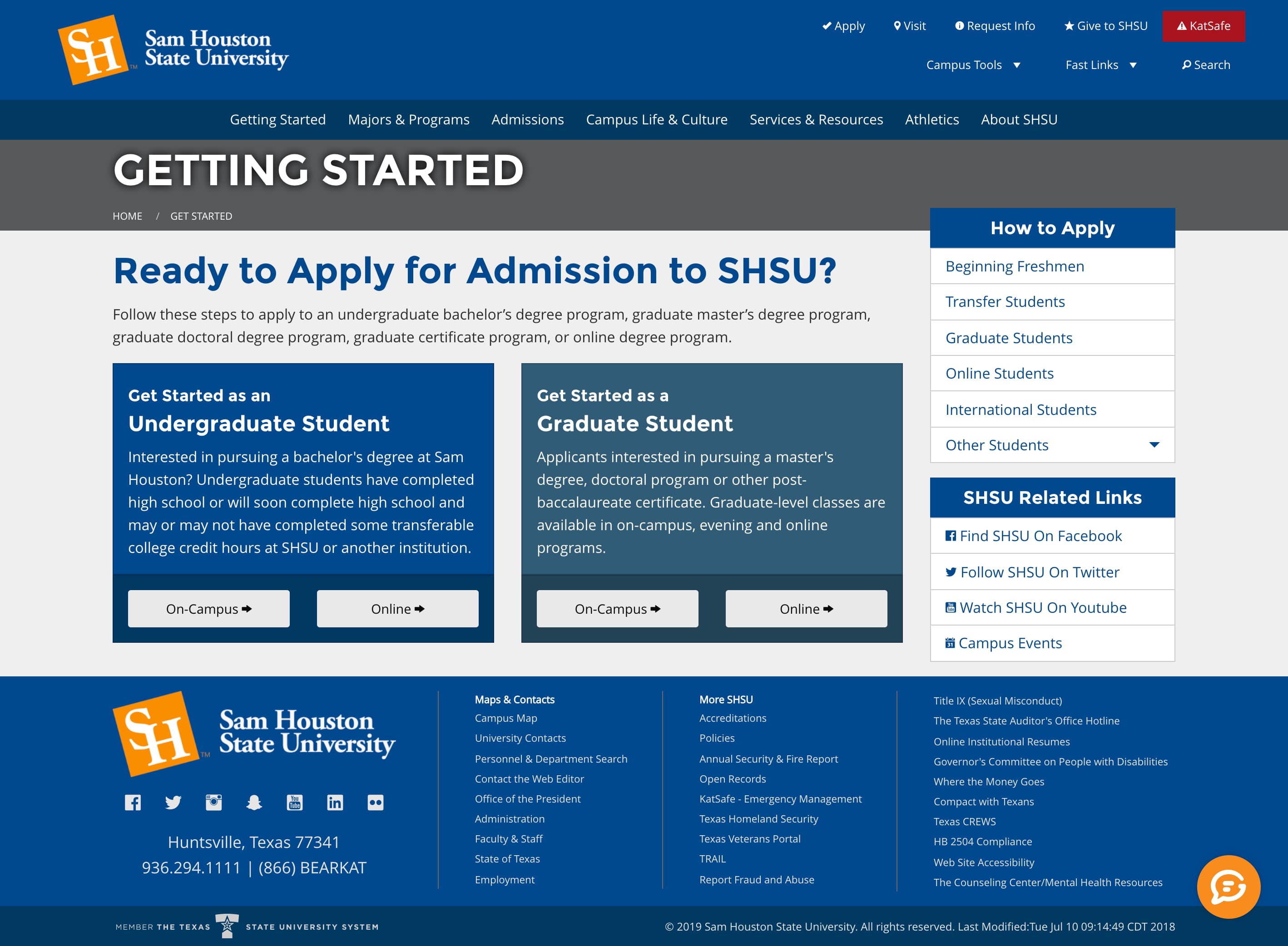 SHSU Desktop site